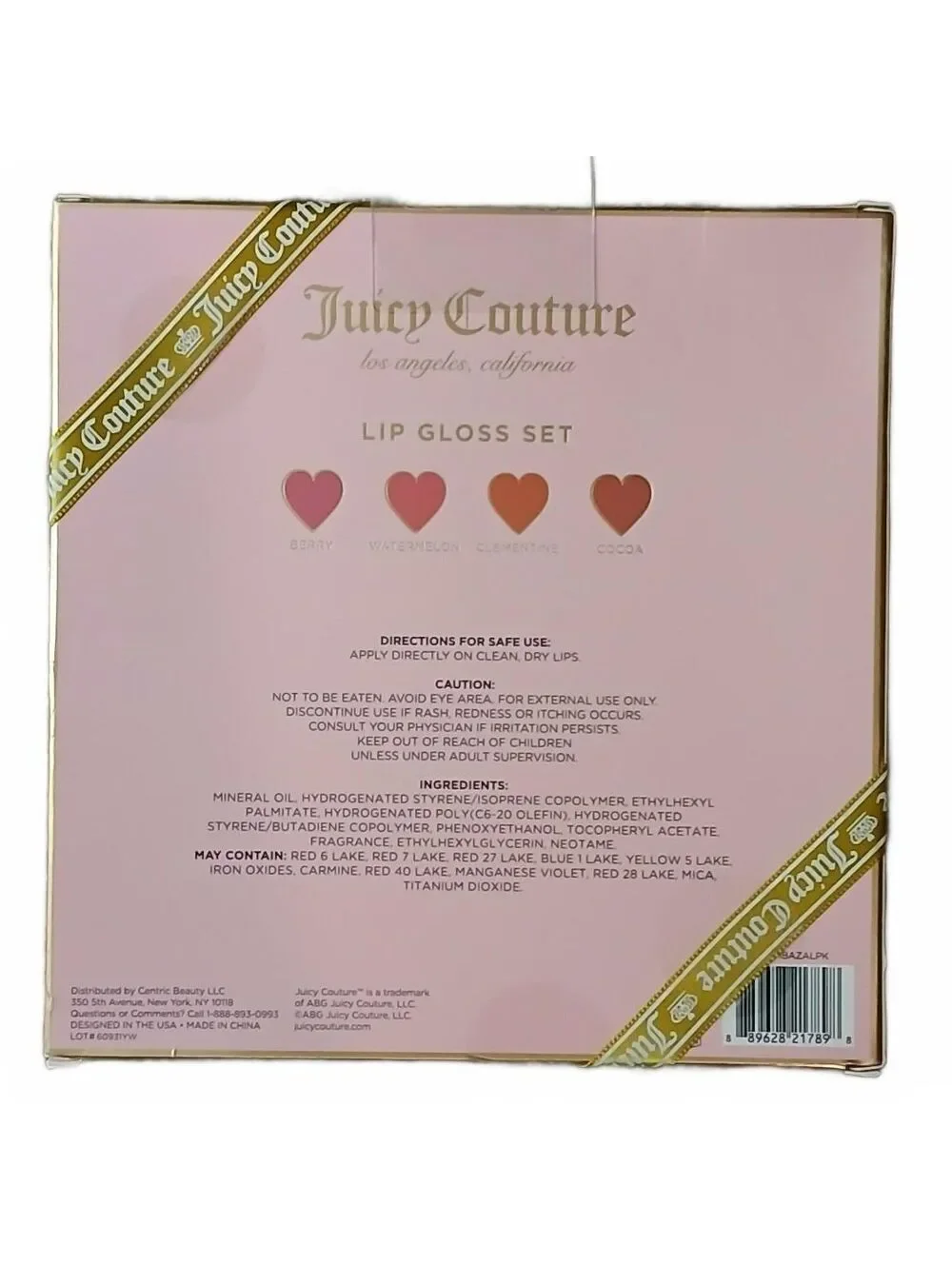 Juicy Couture 4 Pack Lip Gloss Set Berry Watermelon Clementine Cocoa NIB